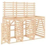 vidaXL M&uuml;lltonnenbox f&uuml;r 3 Tonnen Massivholz Kiefer - Braun