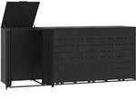 vidaXL M&uuml;lltonnenbox f&uuml;r 4 Tonnen Schwarz 276x79x117 cm Stahl - Schwarz
