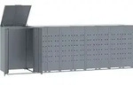 vidaXL M&uuml;lltonnenbox f&uuml;r 5 Tonnen Grau 345x79x117 cm Stahl - Grau