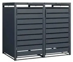 Westmann Metall M&uuml;lltonnenbox 2er Kubus 2x 240 L Anthrazit 132x80x116 cm - Grau