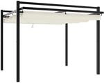 vidaXL Gartenpavillon mit ausziehbarem Dach Creme 3x3 m Aluminium