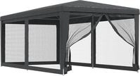 vidaXL Partyzelt mit 6 Mesh-Seitenw&auml;nden Anthrazit 3x6 m HDPE
