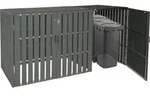 XL 1er-/2er-WPC-M&uuml;lltonnenverkleidung Erweiterung MCW-J28, M&uuml;lltonnenbox, Metall