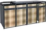 4er M&uuml;lltonnenverkleidung MCW-J82, M&uuml;lltonnenbox, erweiterbar, Metall 100kg,