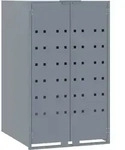 vidaXL M&uuml;lltonnenbox f&uuml;r 1 Tonne Grau 69x79x117 cm Stahl - Grau