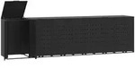vidaXL M&uuml;lltonnenbox f&uuml;r 6 Tonnen Schwarz 414x79x117 cm Stahl - Schwarz