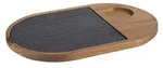 APS 813 Servierbrett FUSIONA, Akazienholz lackiert, Naturschiefer, mit Absatz...
