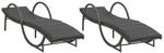 vidaXL Sonnenliegen 2 Stk. mit Auflagen Grau Poly Rattan