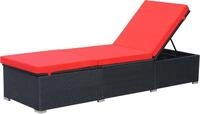 vidaXL Sonnenliege mit Auflage Poly Rattan Schwarz