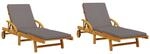 vidaXL Sonnenliegen 2 Stk. mit Auflagen 200x68x83 cm Massivholz Akazie