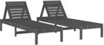 vidaXL Sonnenliegen 2 Stk. Grau 199,5x60x74 cm Massivholz Kiefer
