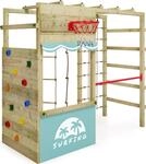 Kletterger&uuml;st Wickey Smart Action, aus Holz f&uuml;r Kinder im Garten, pastellblau