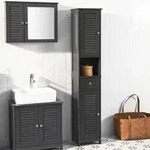 SoBuy Badezimmerschrank Hochschrank mit Schubladen Badschrank schmal platzsparender