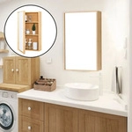 Spiegelschrank Ikorfat 60,5 x 35 x 14 cm Badspiegel H&auml;ngeschrank mit...