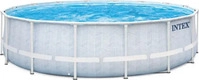 INTEX 26746GN, INTEX 26746GN - Frame Pool Set - Chevron (488x122cm) mit Pumpe Leiter