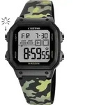 Calypso Digital Crush Armbanduhr Silikonband camouflage Datum K5812/4 - Schwarz
