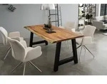 SalesFever Tisch | Akazie Massiv Natur | Baumkante 3,5 cm stark | 160 x 85 