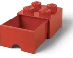 LEGO Brick Drawer (4 Knobs)Bright Red, Spielzeug-Aufbewahrungsbox, Rot,...