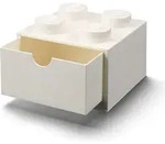LEGO Schreibtischschublade 4 (wei&szlig;, Noppen) - Wei&szlig;