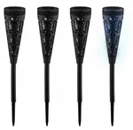 Relaxdays Solarlampe 4er Set, Fackel-Design, Gartenbeleuchtung mit Lichteffekt,...