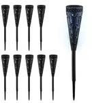 Relaxdays Solarlampe 10er Set, Fackel-Design, Gartenbeleuchtung mit...