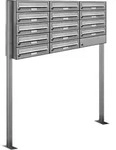14er Edelstahl Stand Briefkasten Anlage Freistehend - Grau