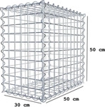 Gabione 50 cm x 50 cm x 30 cm (L x H x T), Maschenweite 5 cm x 5 cm, Spirale
