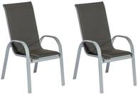 Merxx Stapelsessel Amaro 2er Set - Aluminiumgestell Silber mit Textilbespannung