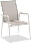 4er Set Niehoff Costa Hochlehner Aluminium/Textilene Ivory/Taupe stapelbar