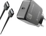 Cellularline USB-C Charger Kit 15W, Drinnen, AC, 9 V, 1 m, Schwarz - Schwarz