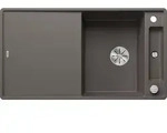 BLANCO AXIA III, B&uuml;ndiges Waschbecken, Rechteckig, Silgranit, Grau, 2 Becken,