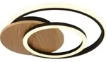 Globo Lighting Deckenleuchte MDF Holzoptik dunkel, Kunststoff schwarz matt,