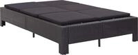 vidaXL 2-Personen-Sonnenliege mit Auflage Schwarz Poly Rattan