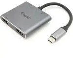 Equip USB-C 4-in-1 Dual-HDMI-Adapter, USB 3.0, 100W USB PD, USB 3.2 Gen 1 (3.1...