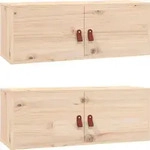 vidaXL Wandschr&auml;nke 2 Stk. 80x30x30 cm Massivholz Kiefer - Braun