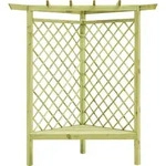 vidaXL Eckpergola mit Bank 130&times;130&times;197 cm Kiefernholz Impr&auml;gniert - Gr&uuml;n