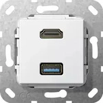 Gira 567803 HDMI, USB 3.0 A Gender Changer Einsatz Reinwei&szlig;