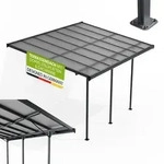 Juskys Terrassen&uuml;berdachung Borneo 4x3 m &ndash; Aluminium Terrassendach mit