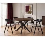Runder Ausziehbarer Esstisch - Loft Style Tisch mit Metallbeinen - 120 bis 200...