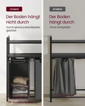 VASAGLE W&auml;schekorb, 2 F&auml;cher, 2 Ablagen, einfach abnehmbar, 2 x 46 Liter -