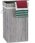 Relaxdays W&auml;schekorb Bambus, faltbar & tragbar, XL 70l mit Deckel, eckiger