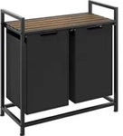 tectake&reg; W&auml;schesortierer h&ouml;henverstellbare Kunststofff&uuml;&szlig;e - Schwarz