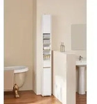 SoBuy Badezimmerschrank Hochschrank f&uuml;r kleine B&auml;der mit verstellbaren