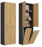 Topeshop NEL 2K DD ANT/ART KP, Graphit, Eiche, Frei stehend, 3 Regale, 4...