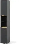 Badschrank Vicco Marelle Anthrazit/Artisan 30 x 180 cm mit T&uuml;ren, und offenen