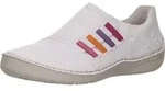 Rieker Stra&szlig;enslipper(Trott) Abs.b.25 mm in weiss/weiss kombi, Gr. 36 - Wei&szlig; - 36