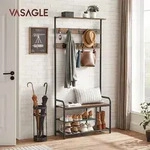 VASAGLE Garderobenst&auml;nder, Kleiderst&auml;nder, Garderobe mit 9 abnehmbaren Haken,