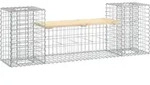 vidaXL Gartenbank aus Gabionen 183x41x60,5 cm Massivholz Kiefer - Braun