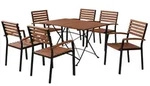 Merxx Gartenm&ouml;belset Schlossgarten 7tlg., 6 Stapelsessel, 1 Klapptisch 120 x 80 cm -