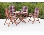 Merxx Gartenm&ouml;belset Borkum 9tlg., 4 Klappsessel, 4 Auflagen, 1 Klapptisch &Oslash; 100 x